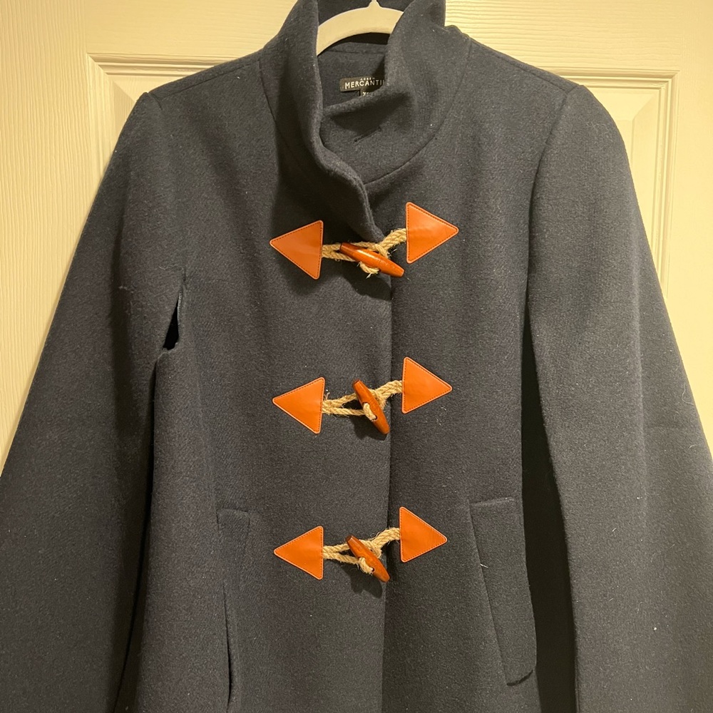 J Crew Navy Cape with Clasps